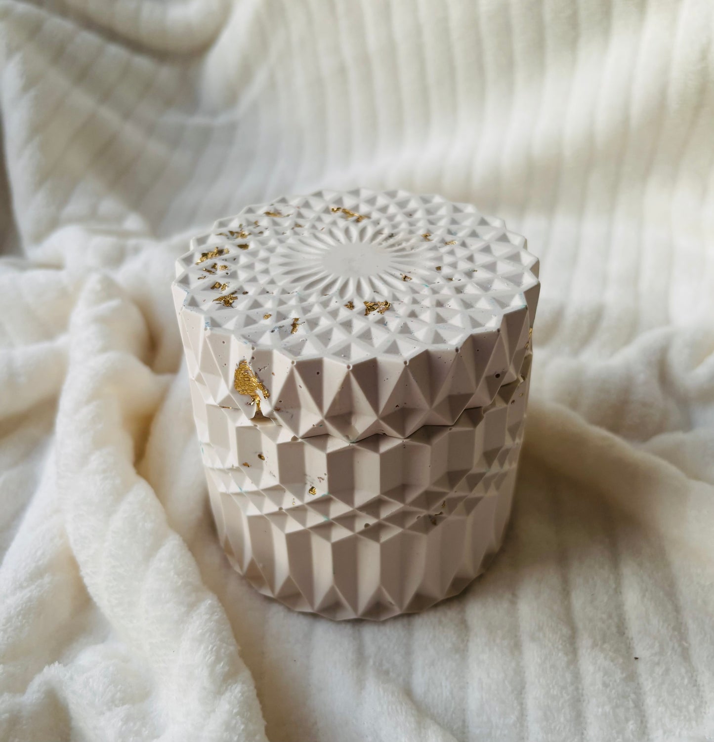 Luxury Handmade Soy Candle in Cream Eco-Resin Jar | Double Wick