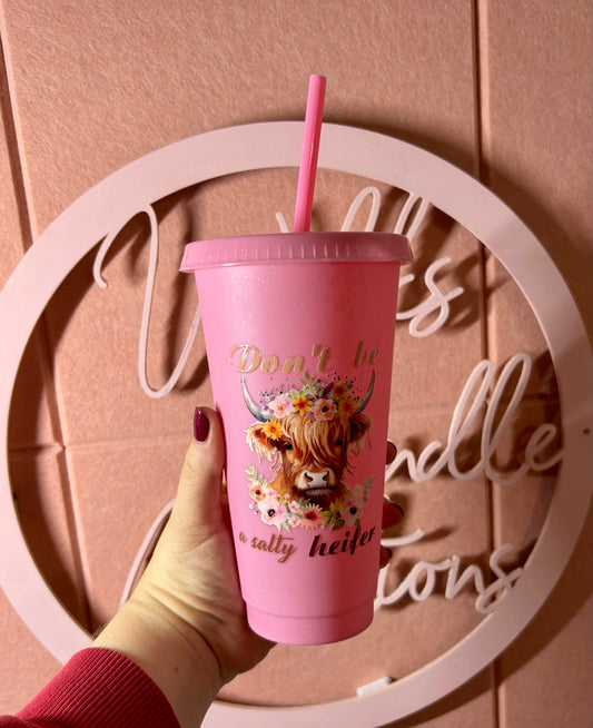 💕 “Don’t Be a Salty Heifer” Cold Cup – 24oz