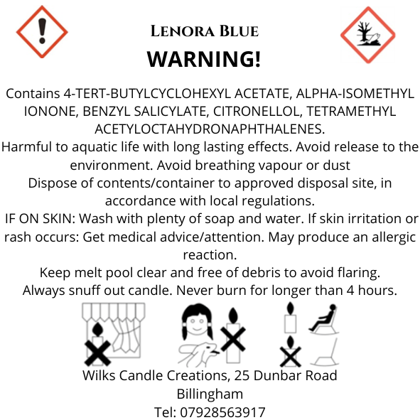 Lenora Blue Scented Candle image 1