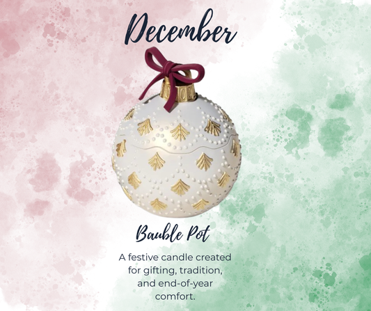 Christmas Bauble Candle Pot – Frosted Cranberry (Pre-Order)