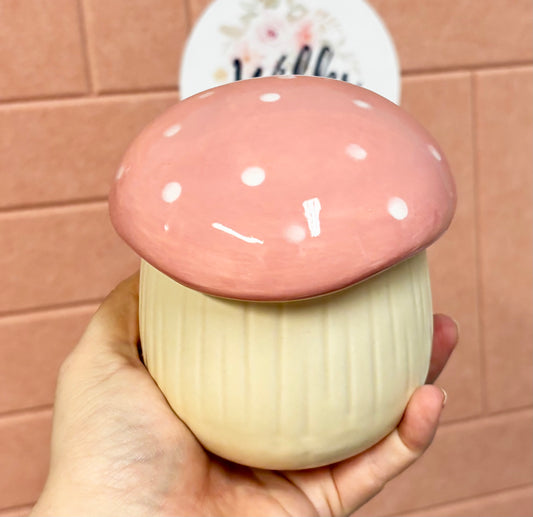 Pink Mushroom Wax Melt Burner | Ceramic Toadstool Wax Melter
