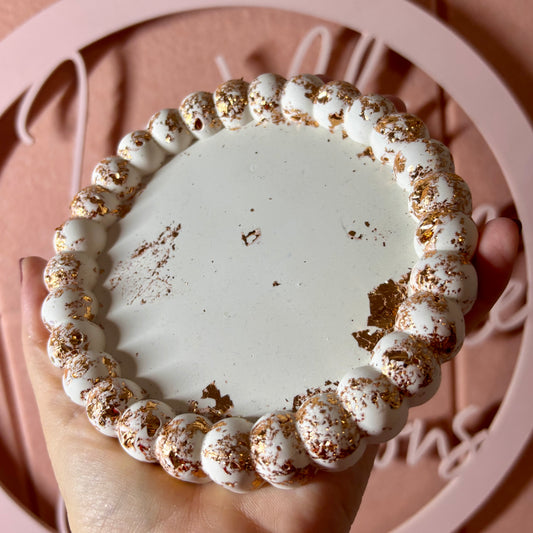 ✨ Perfectly Imperfect Beaded Tray – Luxe Gold Leaf Edition (Seconds Sale)
