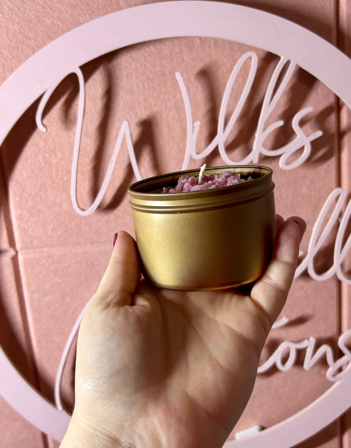 🧚‍♀️ Snow Fairie Flower Candle – 8oz Tin