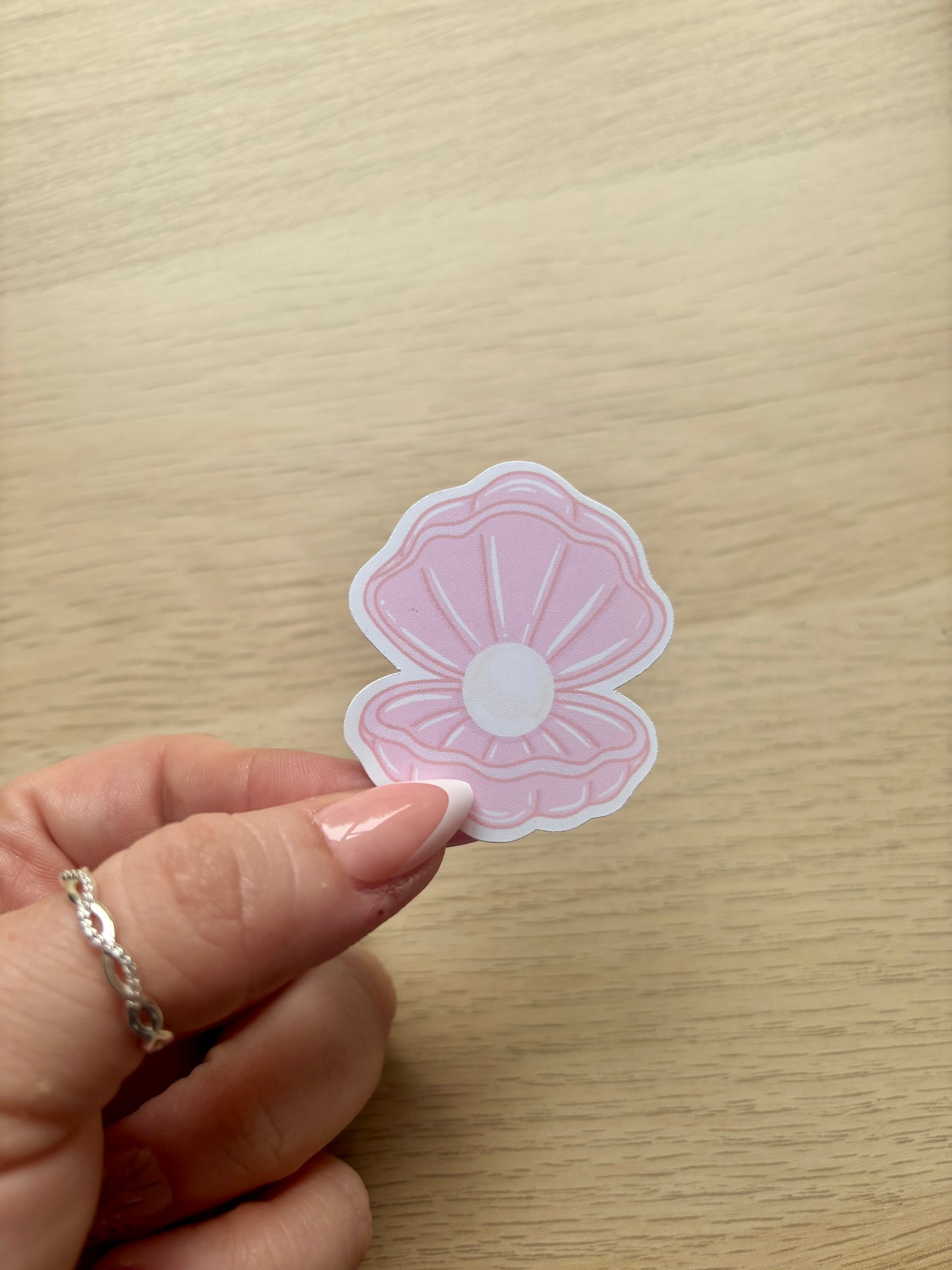 Pink Pearl Clam Shell Vinyl Sticker