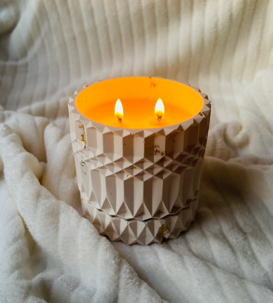 Luxury Handmade Soy Candle in Cream Eco-Resin Jar | Double Wick