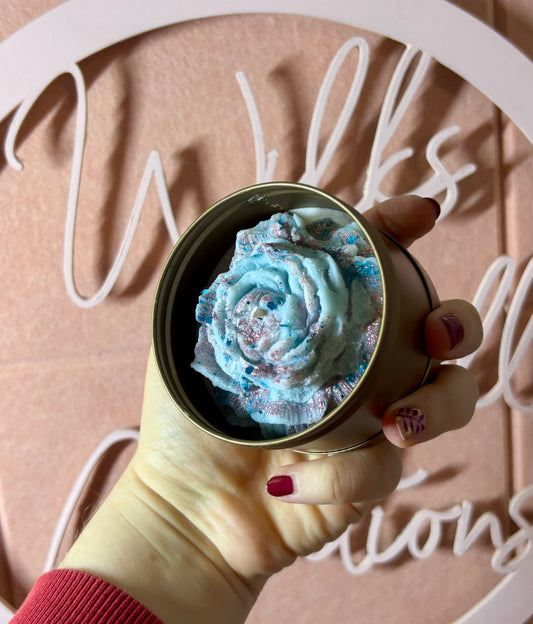 👼 Angel Flower Candle – 8oz Tin