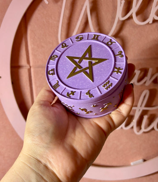 🔮 Perfectly Imperfect Purple Zodiac Trinket Box – Seconds Sale