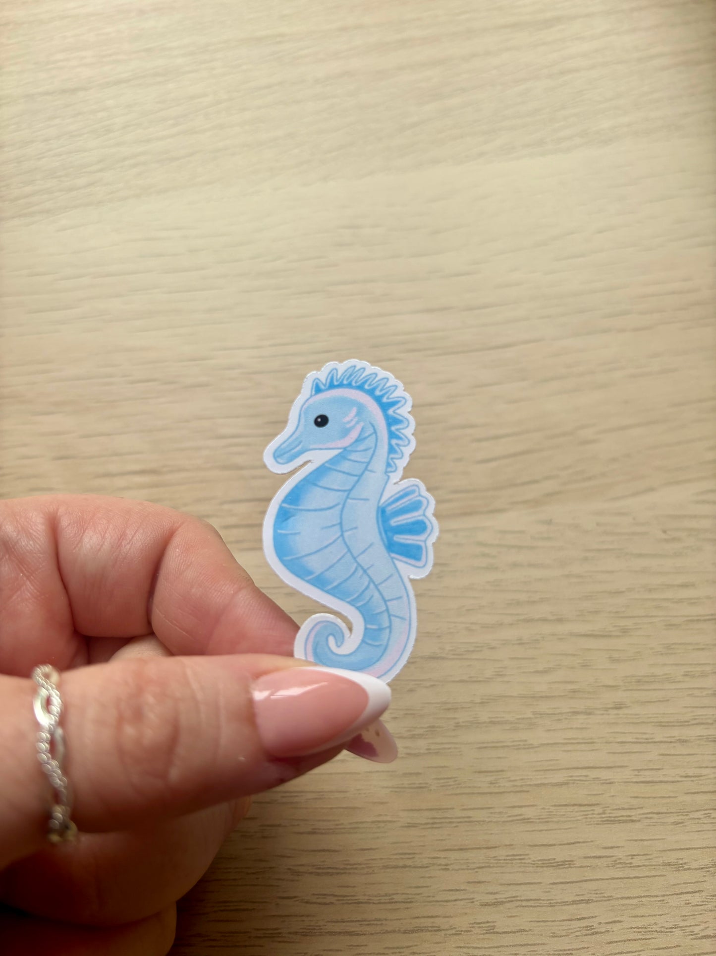 Blue Seahorse Vinyl Sticker