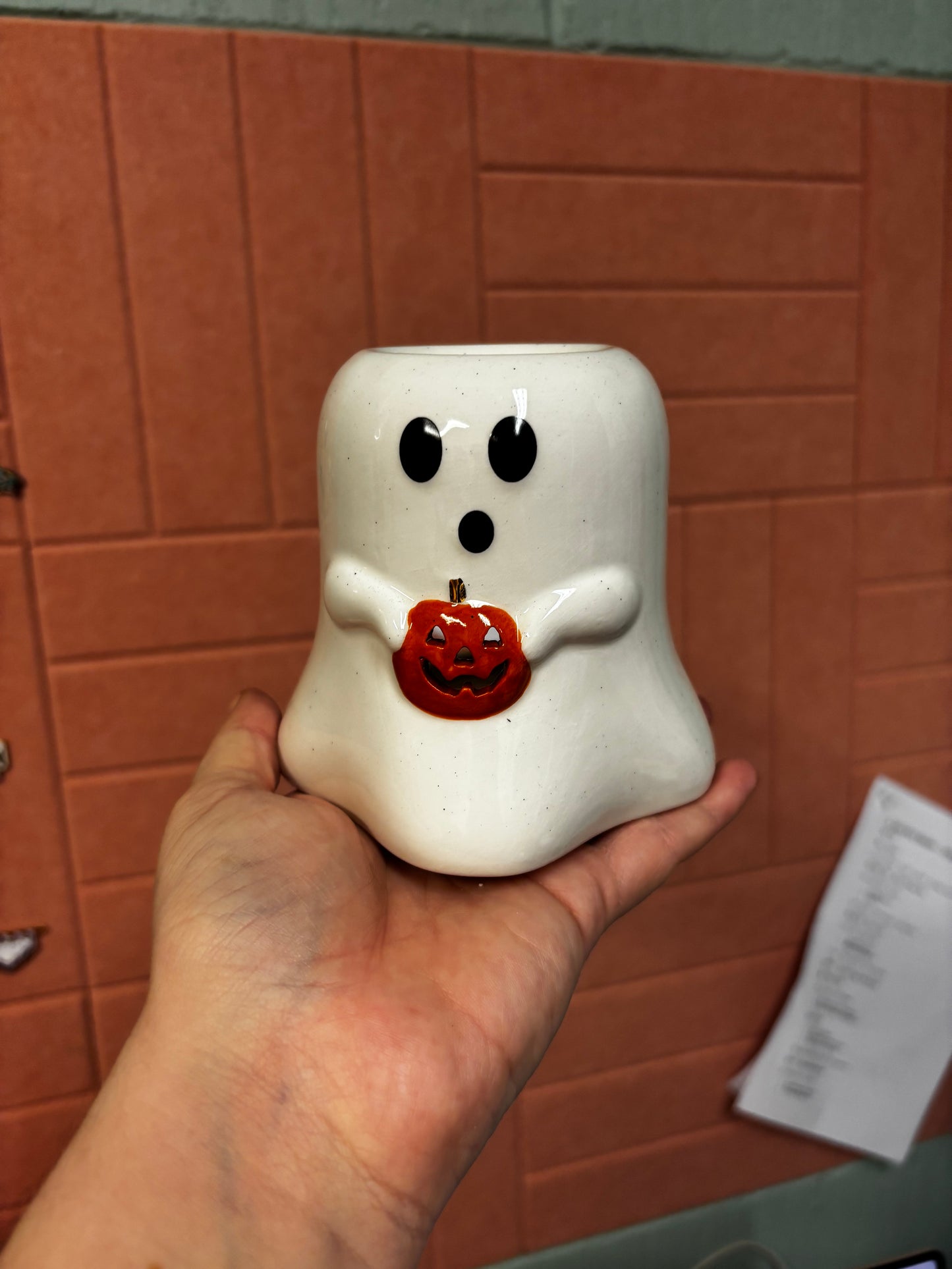 Ghost Halloween Wax Melt Burner | Ceramic Pumpkin Ghost Wax Melter