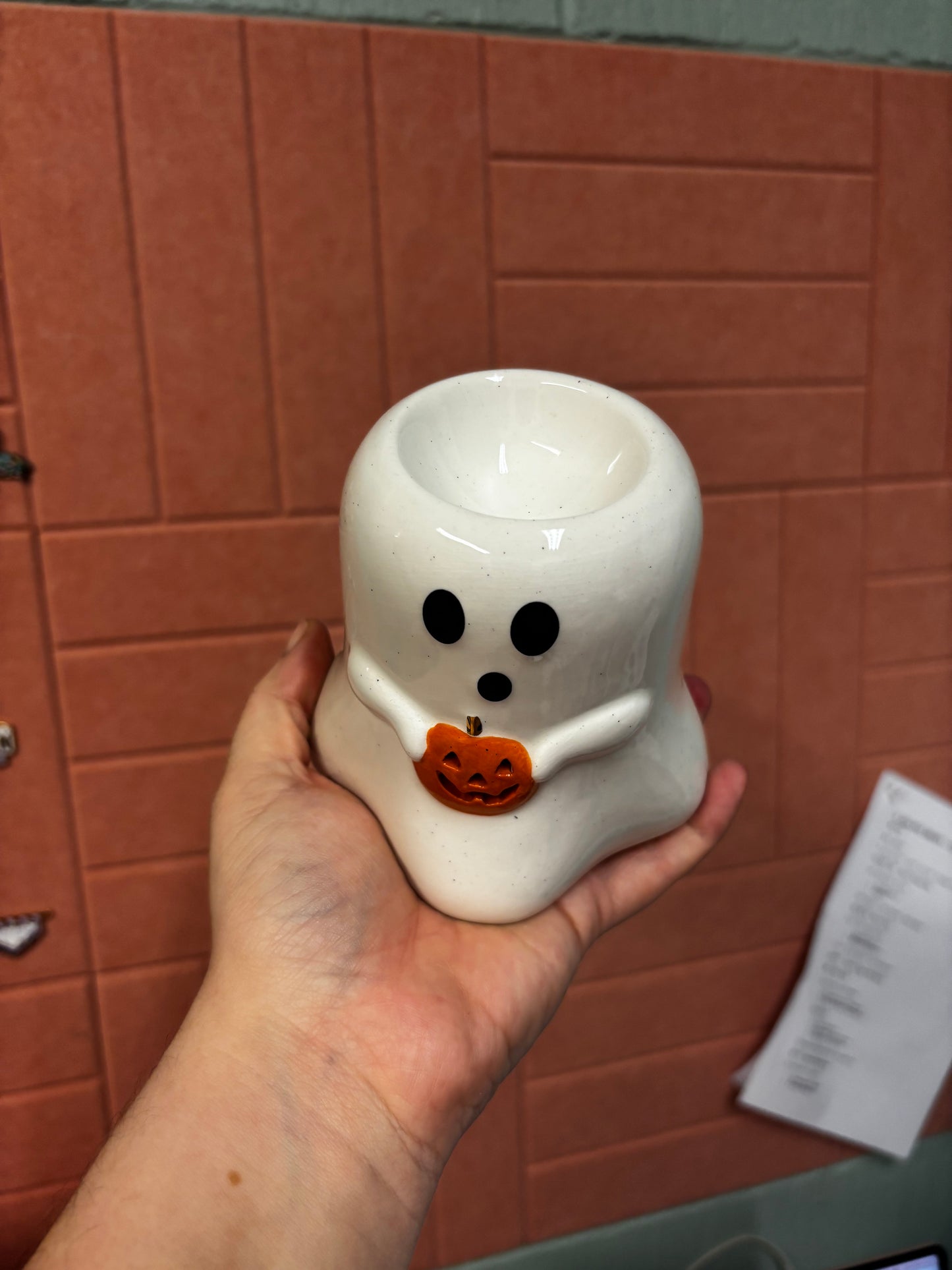 Ghost Halloween Wax Melt Burner | Ceramic Pumpkin Ghost Wax Melter