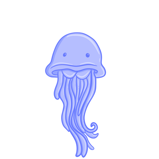 Blue Jellyfish Vinyl Sticker